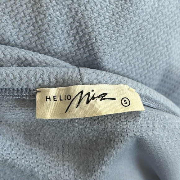 Pinkblush Light Blue Ruffle Off Shoulder Ruched Maternity Mini Dress - Picture 11 of 12